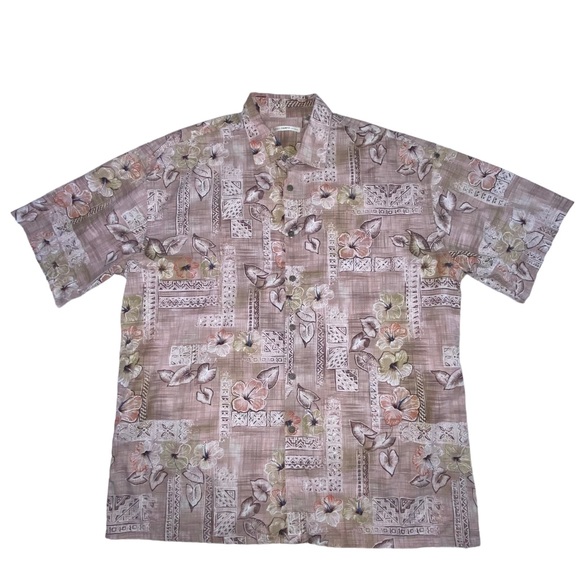Campia Moda Men’s XL Pink Floral Hawaiian Button Down Shirt - Picture 9 of 9